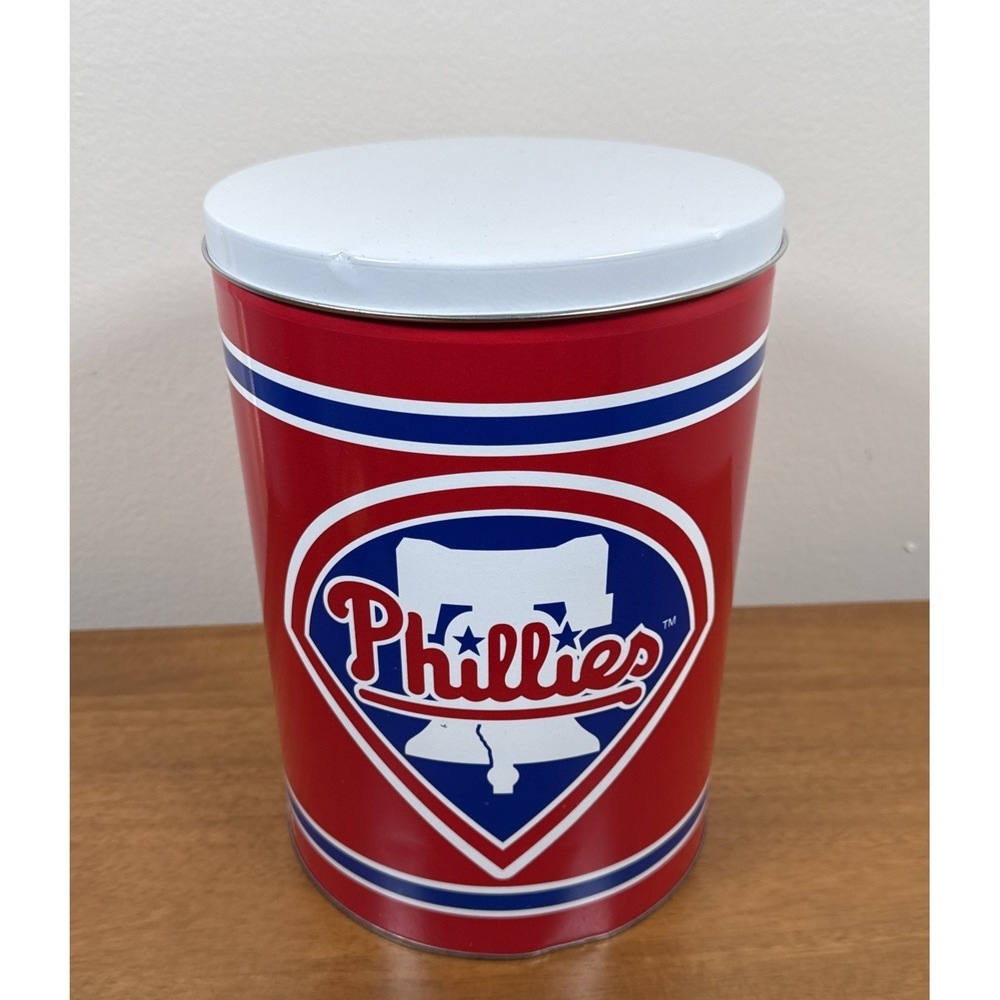 Vintage 1993 Philadelphia Phillies MLB Metal Trash Can By P&K Products Very Rare